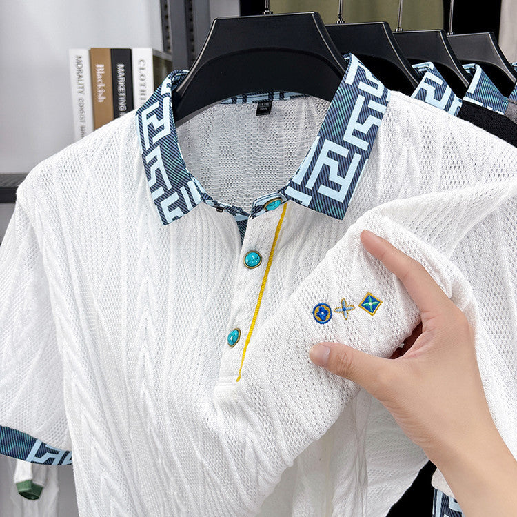 Men's Lapel Short Sleeve Polo Shirt(cm463)