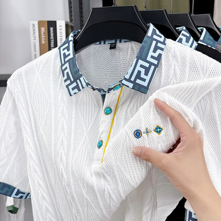 Men's Lapel Short Sleeve Polo Shirt(cm463)