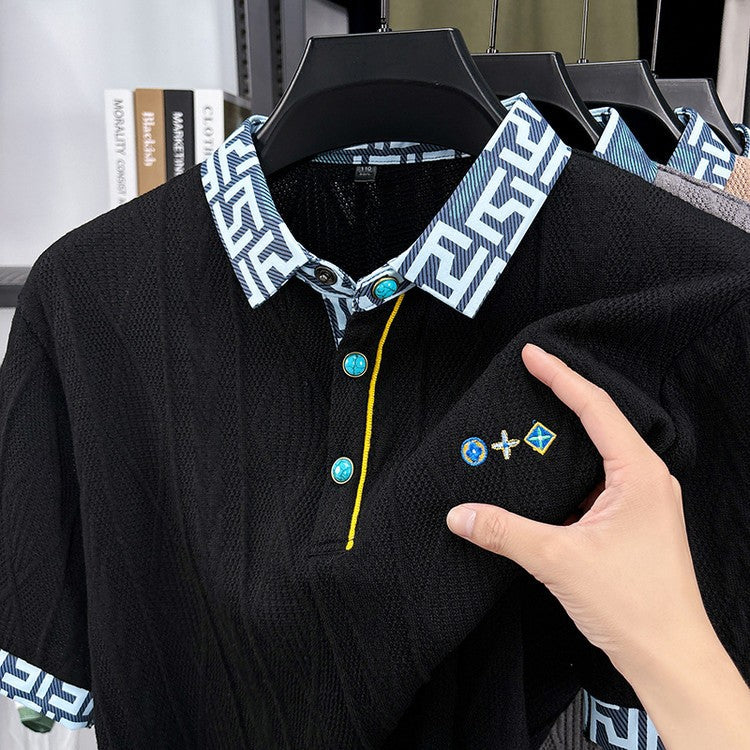 Men's Lapel Short Sleeve Polo Shirt(cm463)