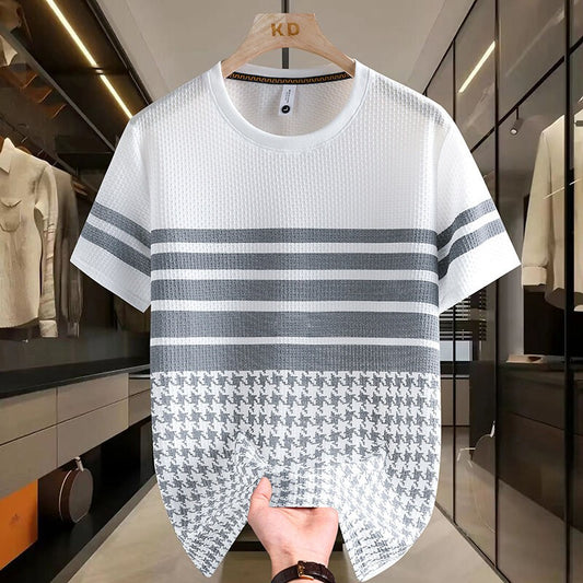 New summer ice silk striped casual T-shirt(cm465)