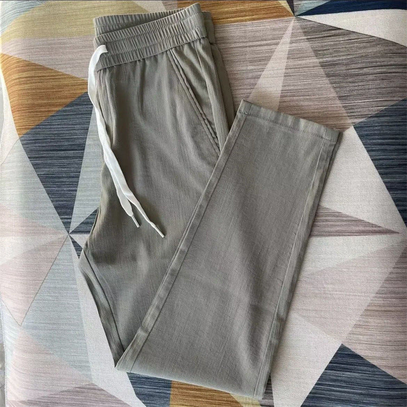 ah19-Men's simple elastic waist casual pants