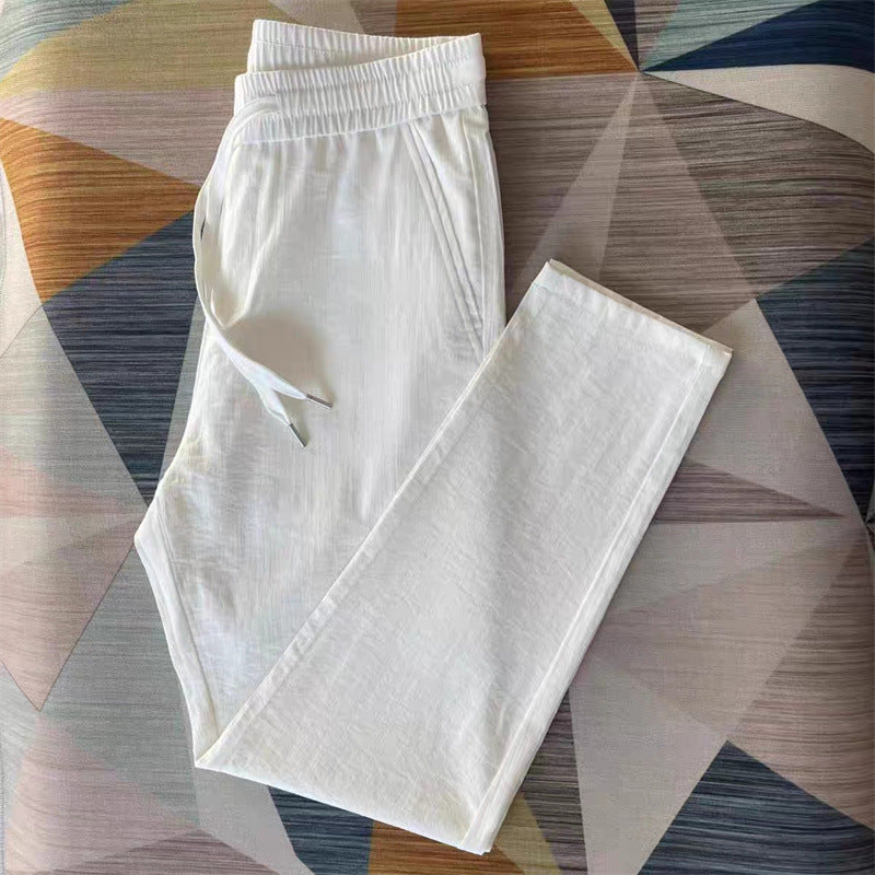 ah19-Men's simple elastic waist casual pants