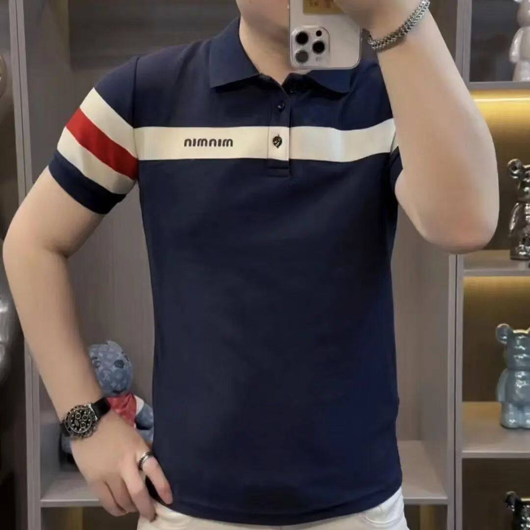 luu400-Men's business casual high quality short sleeve POLO shirt