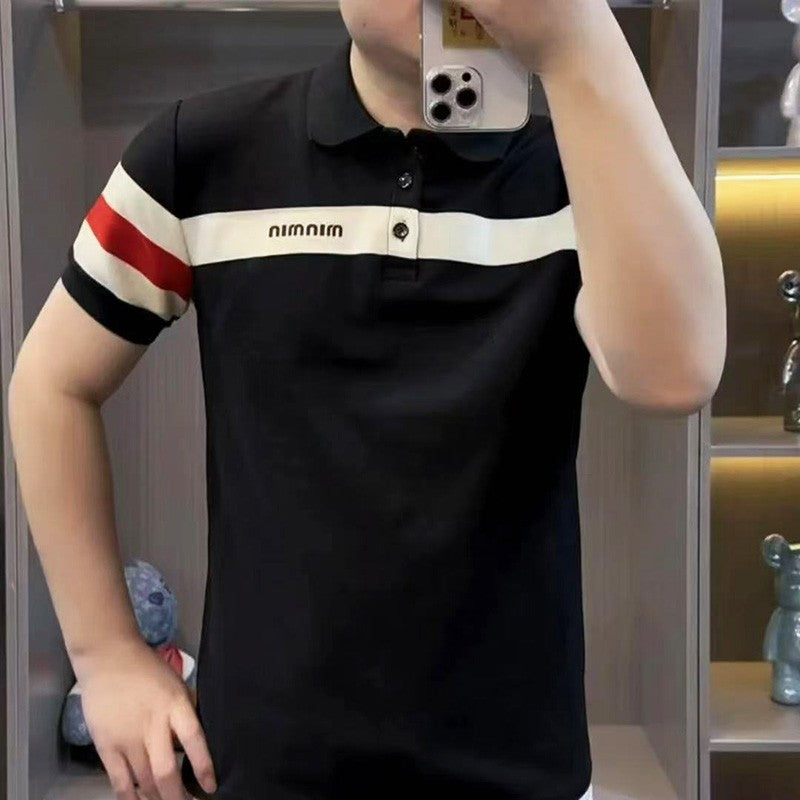 luu400-Men's business casual high quality short sleeve POLO shirt