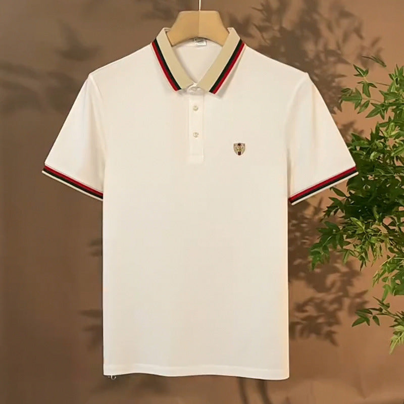 luu413-Men's summer simple business short-sleeved Polo shirt