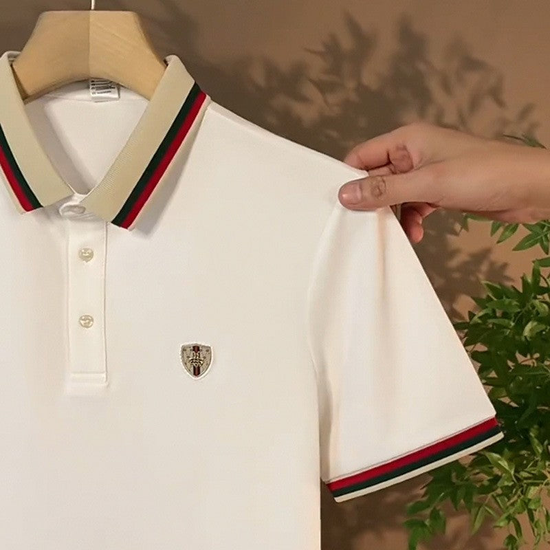 luu413-Men's summer simple business short-sleeved Polo shirt
