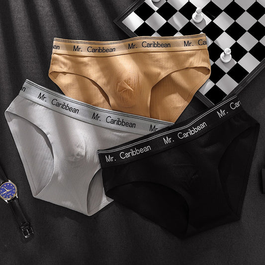 luu414-Men's mid-rise lettered sports briefs