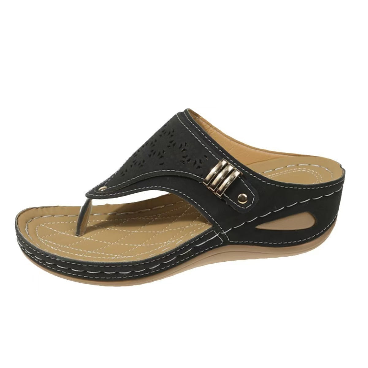 Summer solid color thick-soled hollow sandals(you404)