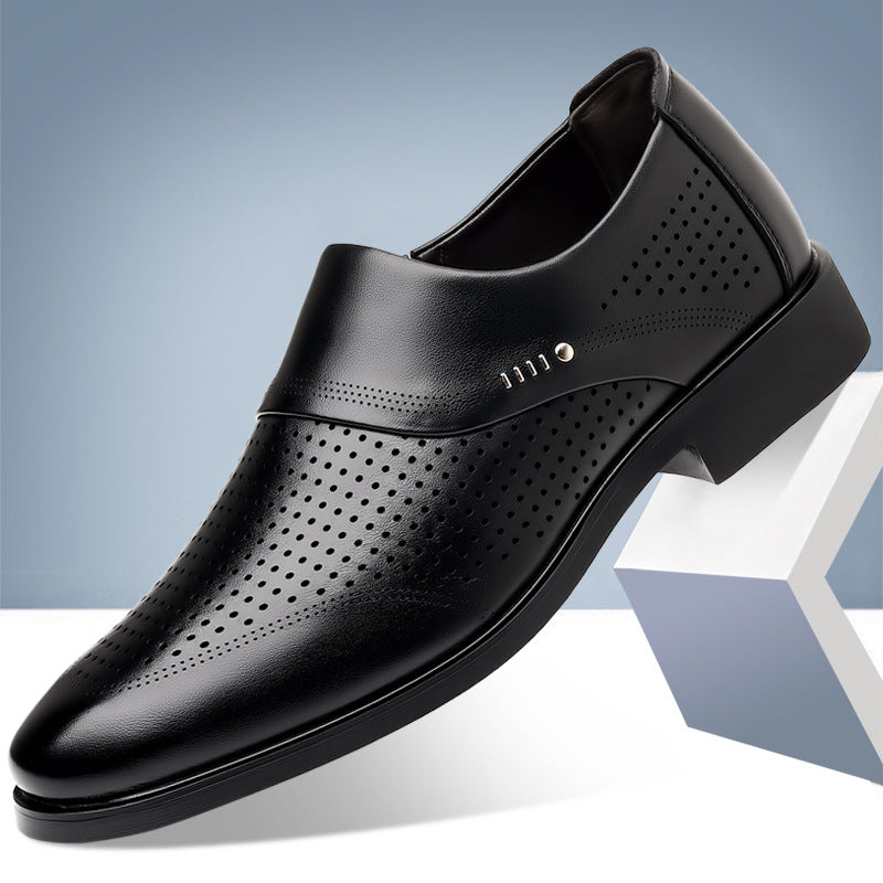 zd380-Men's business hollow leather shoes
