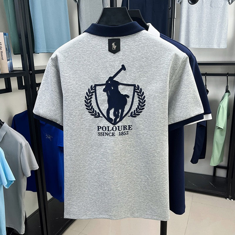 Men's light luxury letter embroidered casual T-shirt(cm512)