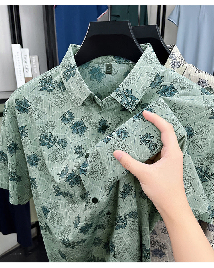 Summer trendy lazy style printed shirt(cm511)