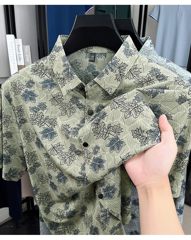 Summer trendy lazy style printed shirt(cm511)