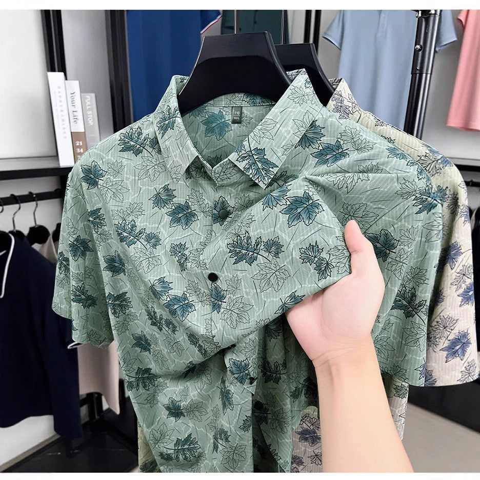 Summer trendy lazy style printed shirt(cm511)