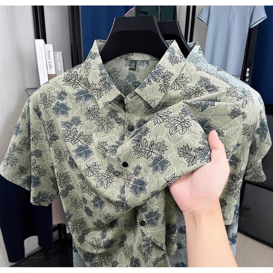 Summer trendy lazy style printed shirt(cm511)