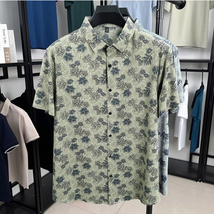 Summer trendy lazy style printed shirt(cm511)