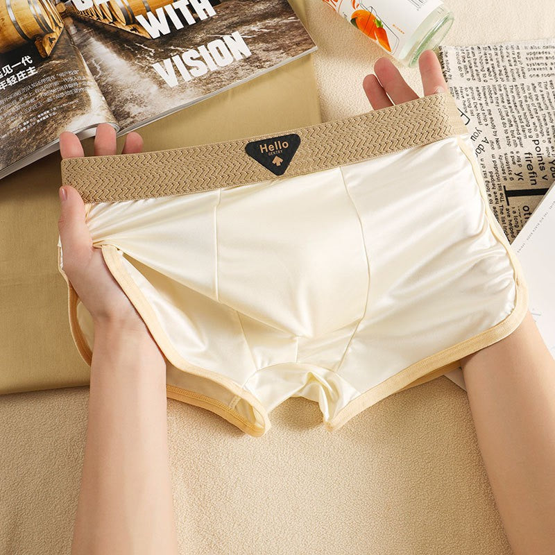 luu486-Summer new light luxury satin ice silk men's underwear