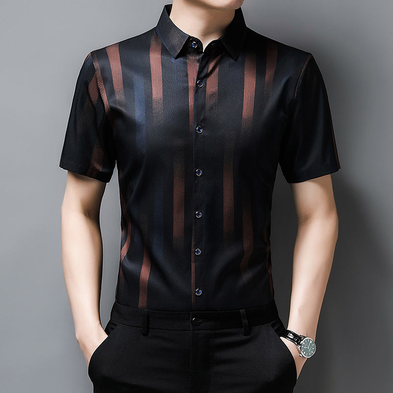 Men's Striped Printed Casual Shirt(cm523)