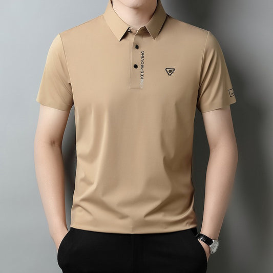 Men's Summer ice silk seamless high-end casual POLO shirt(cm524)
