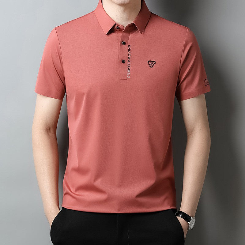 Men's Summer ice silk seamless high-end casual POLO shirt(cm524)