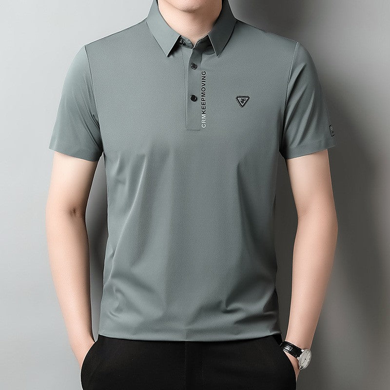Men's Summer ice silk seamless high-end casual POLO shirt(cm524)
