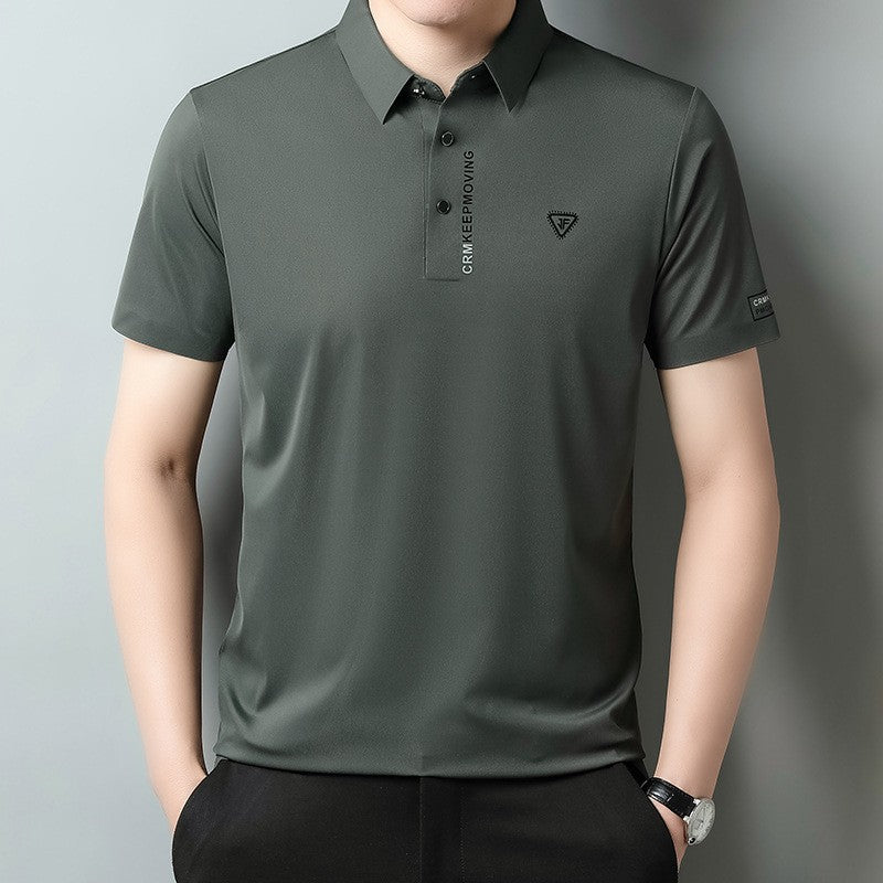 Men's Summer ice silk seamless high-end casual POLO shirt(cm524)