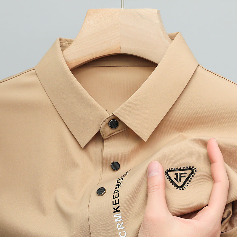 Men's Summer ice silk seamless high-end casual POLO shirt(cm524)