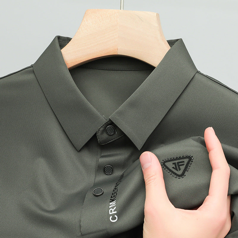 Men's Summer ice silk seamless high-end casual POLO shirt(cm524)