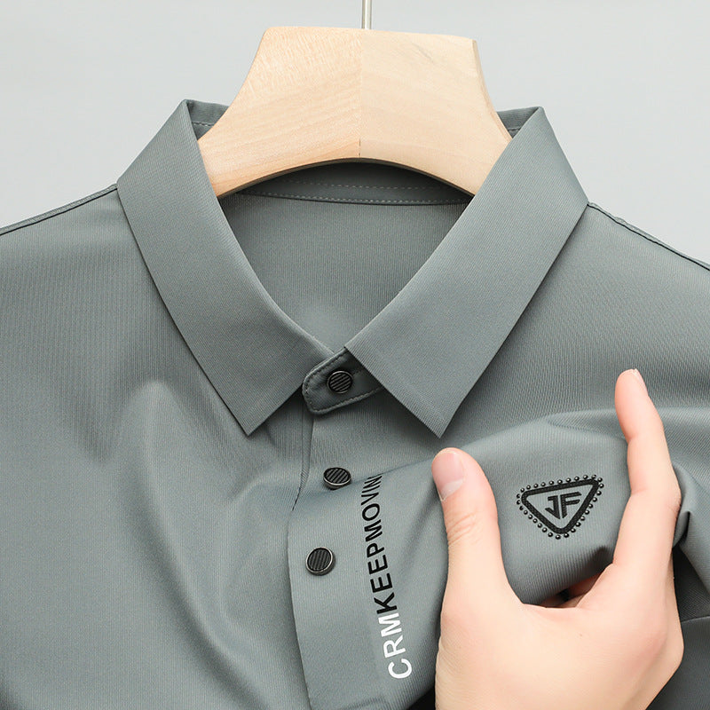 Men's Summer ice silk seamless high-end casual POLO shirt(cm524)
