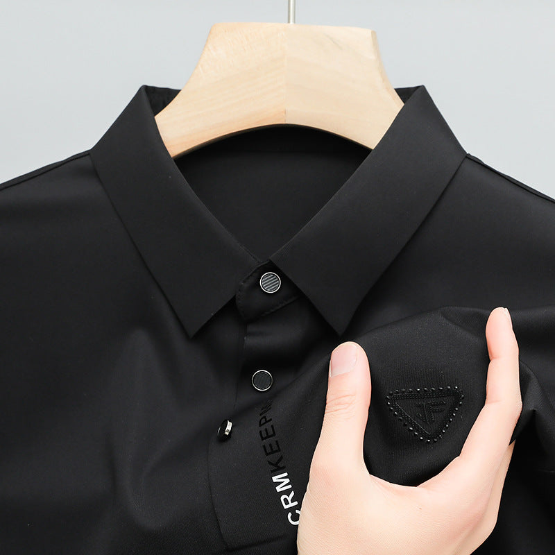 Men's Summer ice silk seamless high-end casual POLO shirt(cm524)