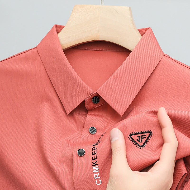 Men's Summer ice silk seamless high-end casual POLO shirt(cm524)