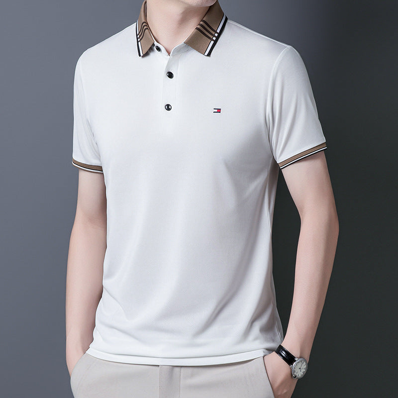 Men's ice silk business short-sleeved POLO casual shirt (cm532)