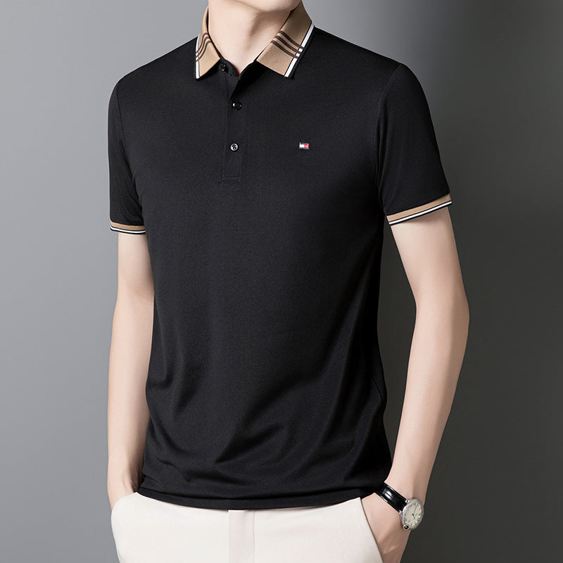 Men's ice silk business short-sleeved POLO casual shirt (cm532)