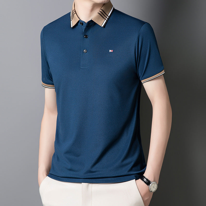 Men's ice silk business short-sleeved POLO casual shirt (cm532)