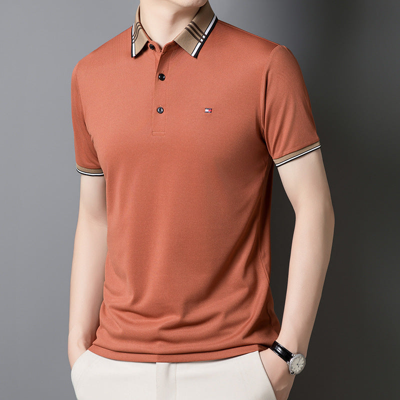 Men's ice silk business short-sleeved POLO casual shirt (cm532)