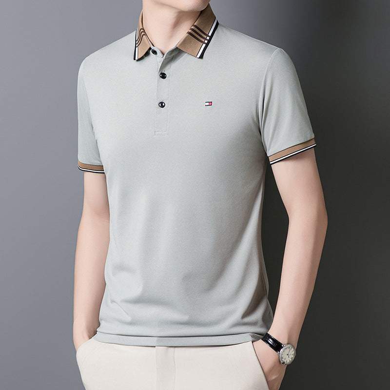Men's ice silk business short-sleeved POLO casual shirt (cm532)