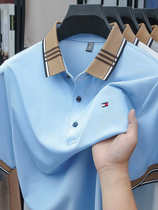 Men's ice silk business short-sleeved POLO casual shirt (cm532)
