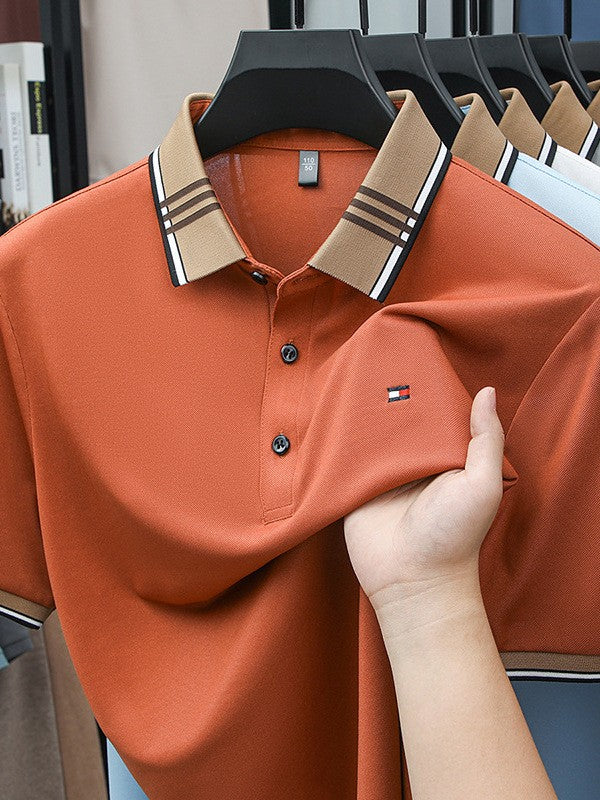 Men's ice silk business short-sleeved POLO casual shirt (cm532)