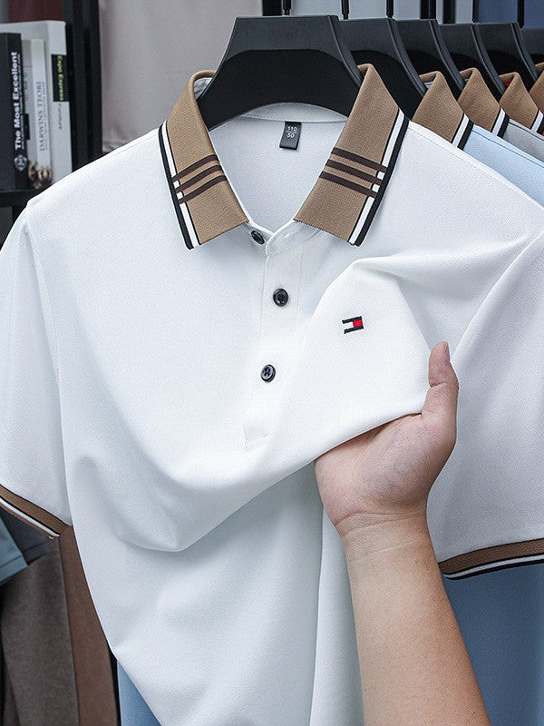 Men's ice silk business short-sleeved POLO casual shirt (cm532)