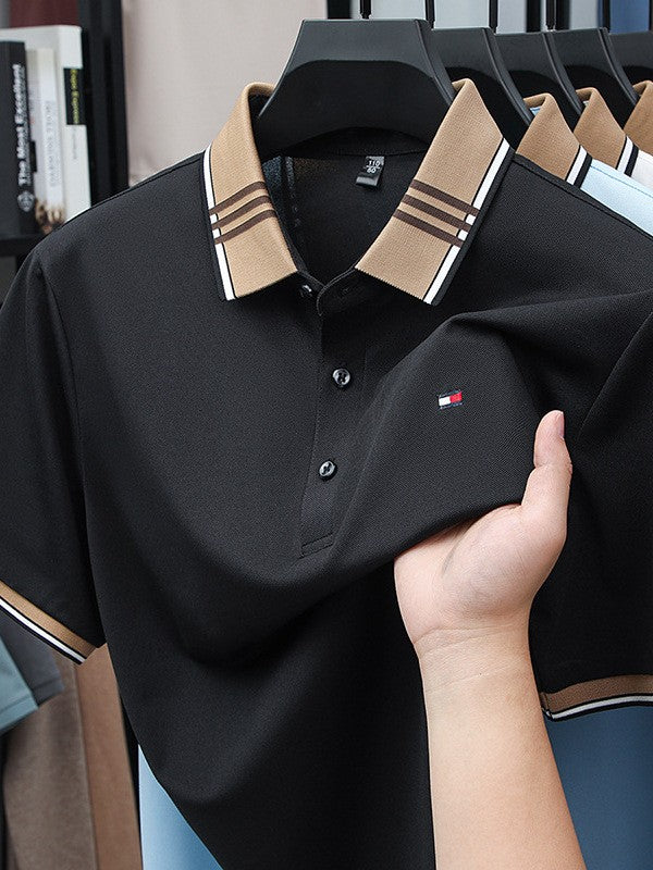 Men's ice silk business short-sleeved POLO casual shirt (cm532)