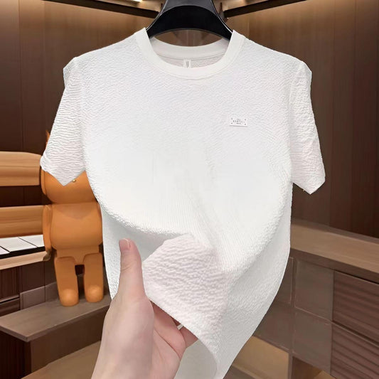 Men's summer ice silk texture short-sleeved T-shirt