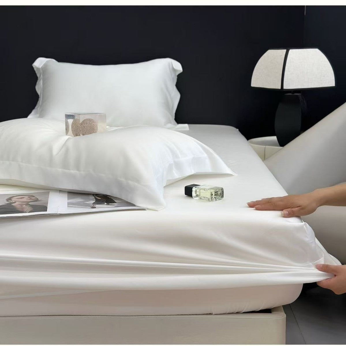 Summer simple cool ice silk bed sheet quilt cover(you416)