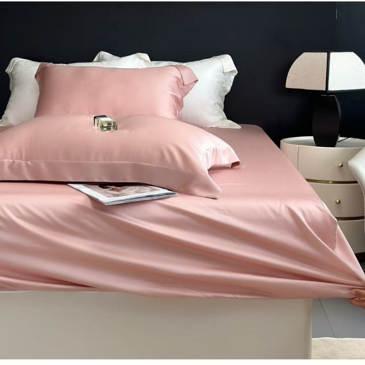 Summer simple cool ice silk bed sheet quilt cover(you416)