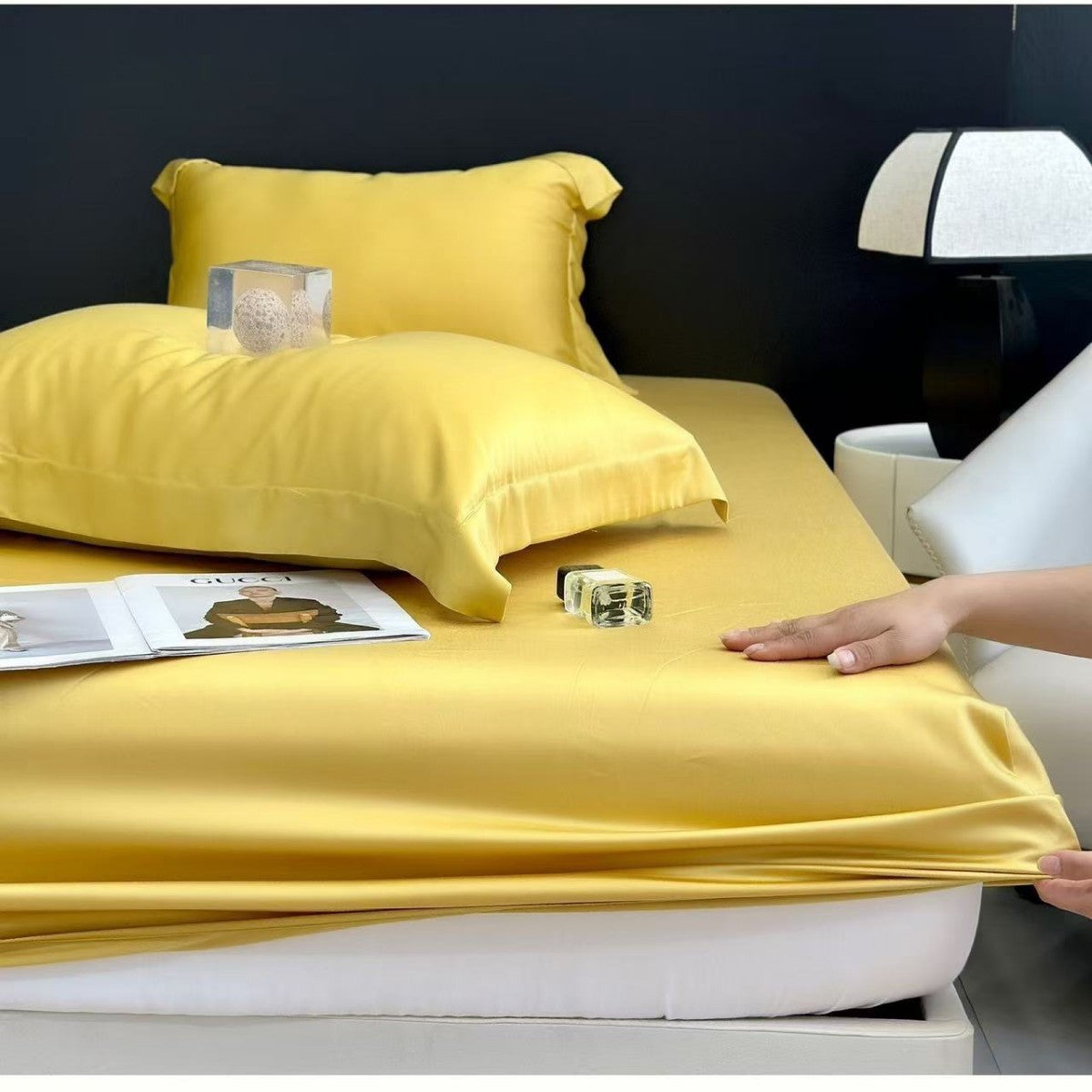 Summer simple cool ice silk bed sheet quilt cover(you416)