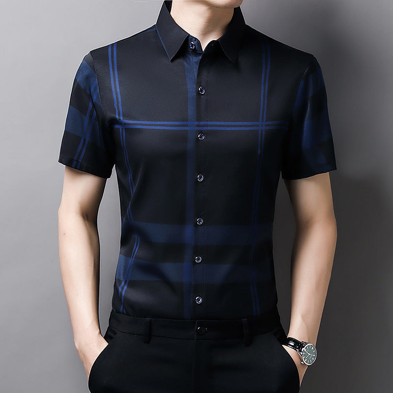 Men's Lapel Thin Casual Short Sleeve Shirt(cm537)