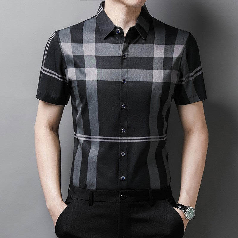 Men's Lapel Thin Casual Short Sleeve Shirt(cm537)
