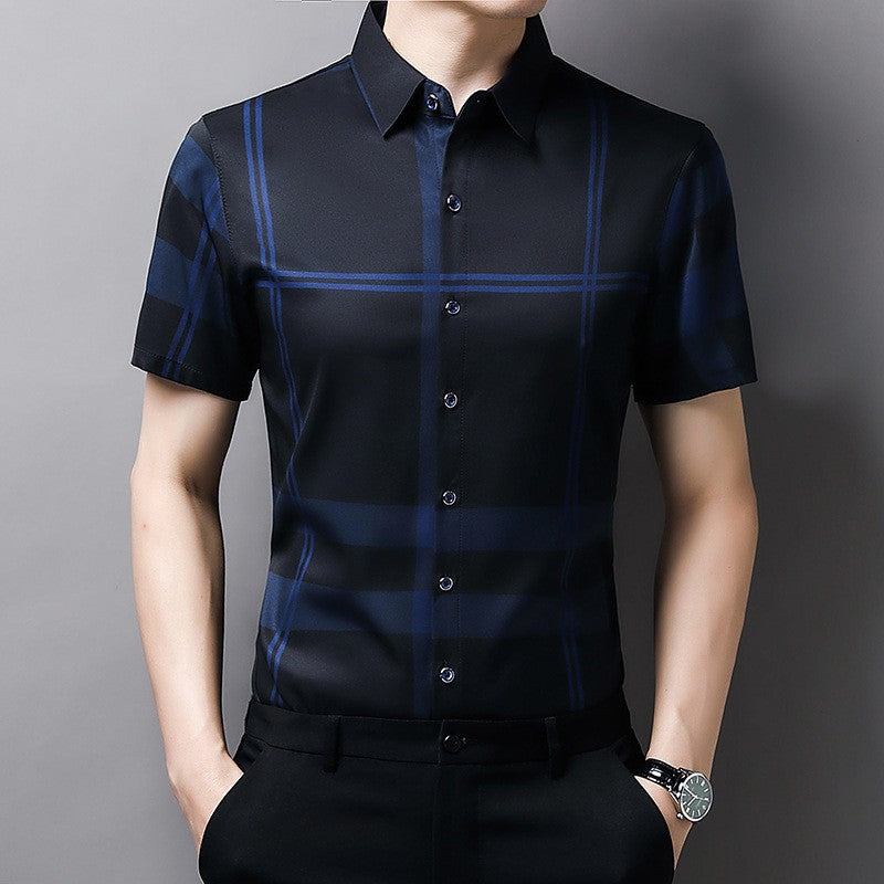 Men's Lapel Thin Casual Short Sleeve Shirt(cm537)