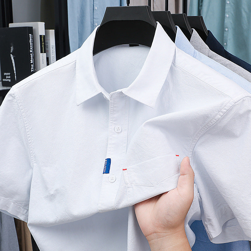 Men's summer pure cotton high-end casual versatile shirt