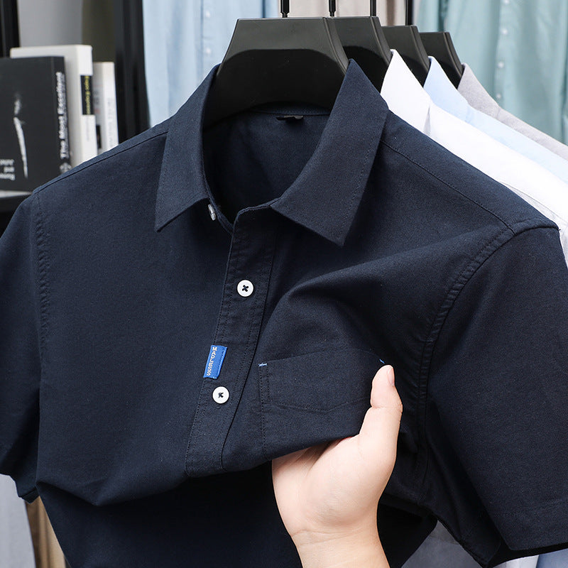 Men's summer pure cotton high-end casual versatile shirt