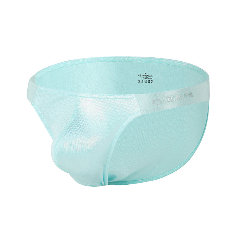 luu485-Men's satin ice silk thin briefs