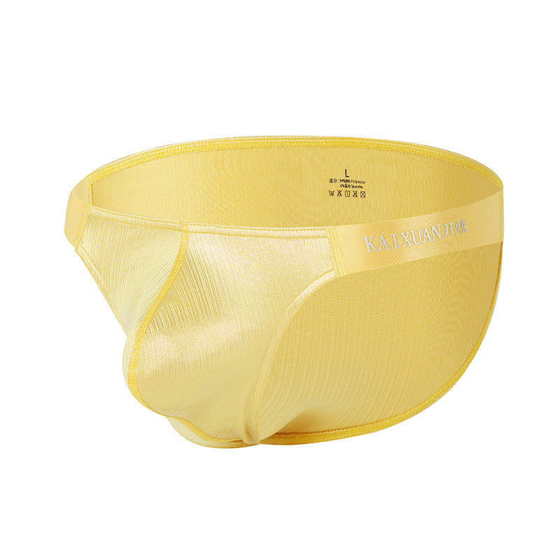 luu485-Men's satin ice silk thin briefs